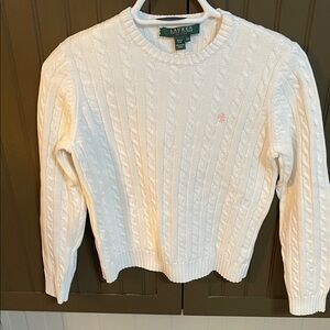 Ralph Lauren Women's Ivory Cable Knit Sweater